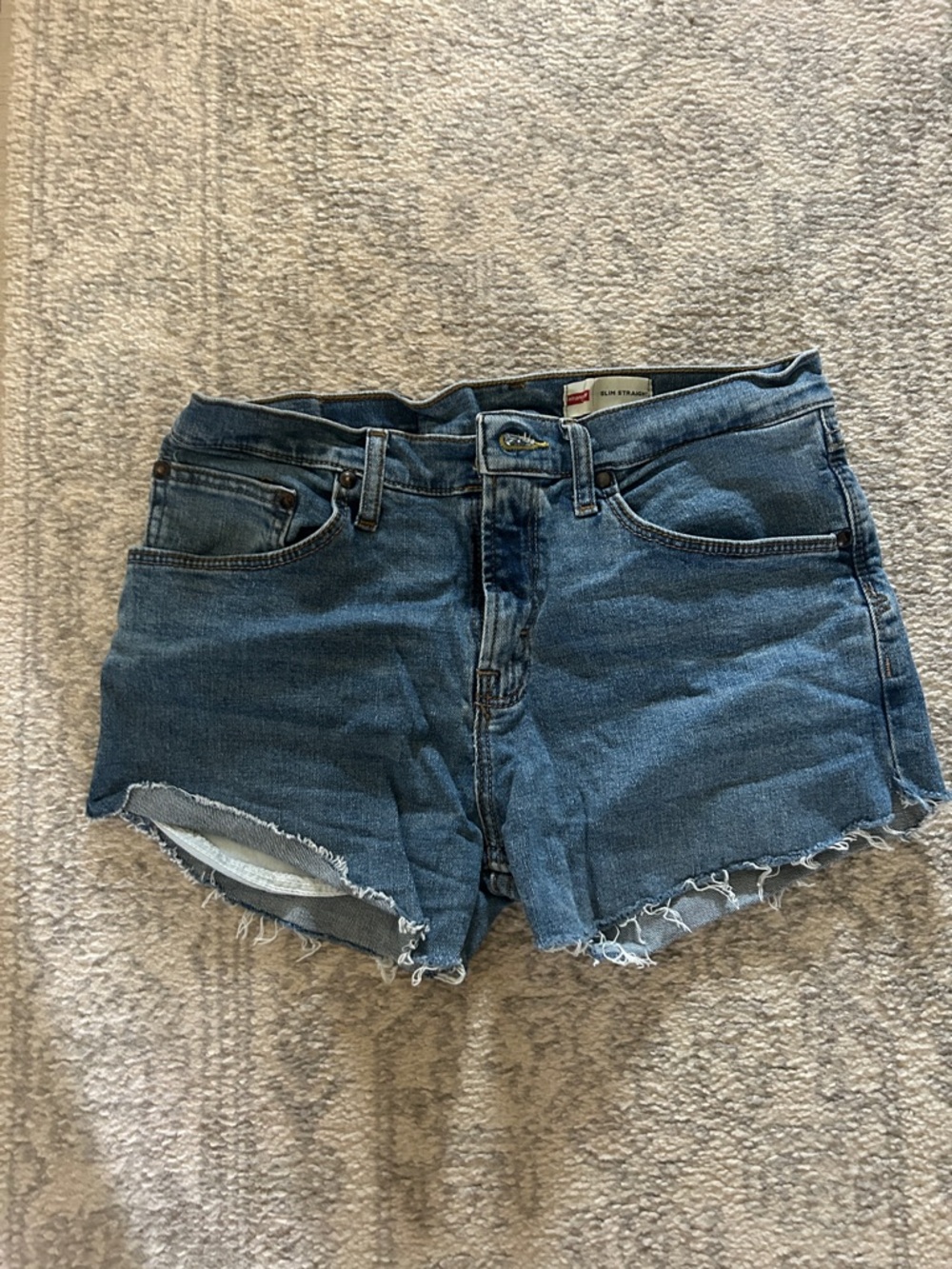 Wrangler Distressed Blue Denim Cutoff Shorts